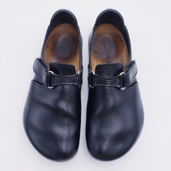 BIRKENSTOCK Unisex EU 42 Clogs Linz Super Shoe Natural Leather Black Chef Shoe - Picture 6 of 9